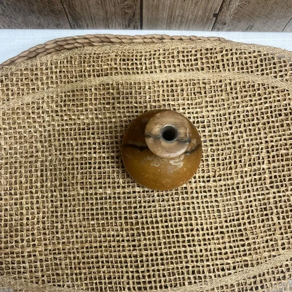 Vintage Small Bud Vase Brown Stoneware Rustic Minimalist Boho Decor - Picture 3 of 5